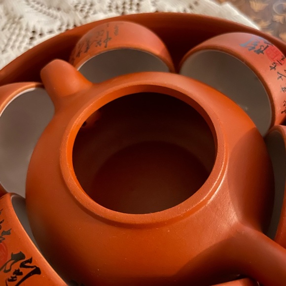 Yixing Zhusha Lidded teapot and 6 cups 1bowl Gongfu Tea set. - Picture 6 of 10